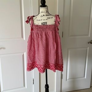 Red gingham top